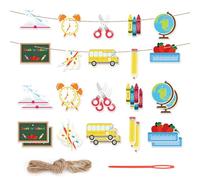 BOXOB Ensemble de 30 Décorations Rentrée Scolaire, Décorations Bienvenue Remerciements pour Les Enseignants Suspensions pour Événements Scolaires et Articles de Fête