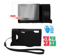 BOXOB Étui pour Appareil Photo avec 2 Protections d'Écran et Dragonne | Étui de Protection en Silicone Antidérapant et Antichoc pour Appareil Photo Canon PowerShot ELPH 360 HS/IXY 650/IXUS 285 HS
