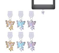 BOXOB Lot 6 Breloques pour Prise Anti-Poussière USB C, Papillon Scintillant Housse Anti-Poussière de Type C 3 Couleurs Capuchon Protection du Port de Charge Compatible avec Kindle Sorti Après 2021