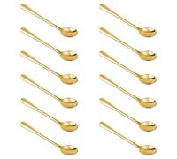 BOXOB Lot de 12 Petites Cuillères en Acier Inoxydable, 7,4 x 1,6 cm Mignonnes Petites Cuillères à Condiments Pratiques pour Les pots à Épices le Sel Sucre le Miel Café la Crème Glacée