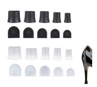 BOXOB Lot de 20 Protections pour Talons Hauts, 5 Tailles Bouchons et Capuchons Réparation Antidérapants pour Activités de Plein Air Zones Humides Herbe Gravier (Noir, Transparent)