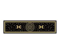 BOXOB Nappe d'Autel, 41,5x182cm Nappe Tarot avec Signes du Zodiaque Lune et Soleil pour Autel Wiccan Cérémonie Païenne Pratique Spirituelle
