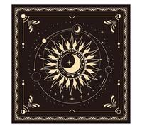 BOXOB Nappe d'Autel, 45x45 cm Nappe Carrée en Flanelle Qualité Supérieure Tapis d'Autel Soleil et Lune Tapis de Tarot de Sorcellerie Accessoires Divination Fournitures Rituels Spirituels