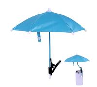 BOXOB Pince Parapluie de Téléphone, Pare-Soleil pour Téléphone Portable Réglable Mini-Couverture Pare-Soleil pour Protéger L'Écran de Votre Mobile Portable du Soleil Pluie (Bleu)