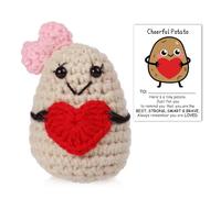 BOXOB Pomme de Terre Positive Amusante, 7,5 cm Mignon Potato Poupée Positive d'amour avec Carte d'Affirmation Positive Jouet Cadeau Créatif Mini Poupée de Pomme de Terre Cadeau d'anniversaire Fête