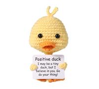 BOXOB Pomme de Terre Positive, Laine Créative 10cm Poche Canard Positif Poupée avec Carte Mignon Crochet Minuscule Tricoté pour Cadeau d'anniversaire Décoration de Fête Encouragement