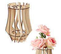 BOXOB Puzzle en Bois pour Vase à Fleurs, Présentoir Fleurs Vase Rustique en Bois Ensemble de Construction pour Bouquets de Jonquilles Tulipes Roses Tournesols Lotus