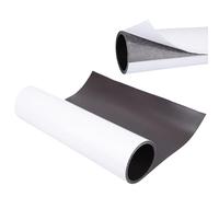 BOXOB Rouleau Feuille Magnétique, 150x30cm Extra Larges Feuilles Magnétiques Adhésives Flexibles Découpables Surface Noire et Blanche Papier de Signalisation pour Véhicules Projet Bricolage