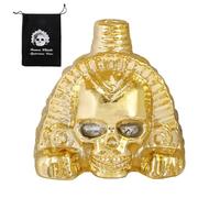 BOXOB Sifflet de la Mort Aztèque, Sifflet de Guerre Aztèque en Forme de Crâne Fort 125 Décibels son Humain Authentique Cris Instruments pour Halloween Festival des Morts Cadeau de Collection, Or