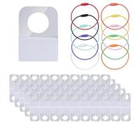 BOXOB Support pour Anneaux et Onglets pour Yoto Cartes, 100pcs Étiquettes Autocollantes 32x22mm et 10pcs Boucles Porte-Clés Acier Inoxydable Accessoires Marquage l'Organisation pour Yoto Cartes