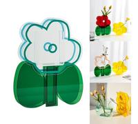 Boxonly Lot de 2 vases en acrylique - Motif nuage jaune et feuille verte - Décoration moderne et minimaliste pour table de salon, bureau à domicile ou chambre à coucher