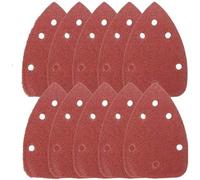 Boxonly Lot de 20 papiers abrasifs triangulaires grain 80, 140 x 98 mm, crochet et boucle à 5 trous, pour ponceuses à palme, y compris Ryobi, idéal pour le bois, la peinture, les cloisons sèches et le