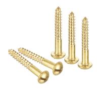 Boxonly Lot de 20 vis autotaraudeuses à bois M3 x 20 mm à tête ronde fendue en laiton