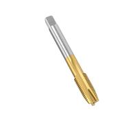 Boxonly Taraud fileté à pointe spirale M10 x 1 mm, pour perçage et taraudage, H2 3 cannelures HSS, revêtement en titane, tige ronde avec extrémité carrée, tarauds métriques, 1 pièce