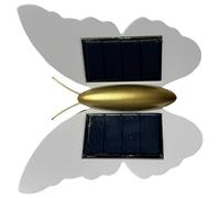 boxoon Applique murale solaire en forme de papillon blanc, facile à installer avec vis, lumière blanche 6500 K, métal extérieur, étanchéité IP45, énergie solaire pour jardin, cour, clôture, 150 x 150