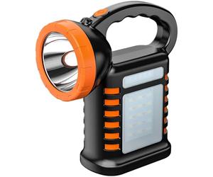 boxoon Lampe torche LED rechargeable, 800 m, lumière latérale en forme d'épi, chargement solaire/USB, lumière d'urgence portable pour camping et randonnée