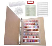 boxoon Livre de présentation d'ongles en papier marron, album d'échantillons de couleur pour ongles avec ongles transparents, autocollants, ruban adhésif, grand organisateur d'ongles à presser avec