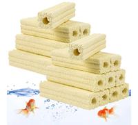 boxoon Lot de 20 blocs de médias biologiques pour aquarium, 16 cm en céramique pour aquarium, blocs bio poreux pour puisard, filtre à cartouche, filtres supérieurs et étangs koï, structure creuse pour