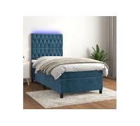Boxspring met matras en LED fluweel donkerblauw 100x200 cm3136291