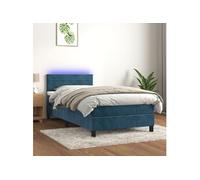 Boxspring met matras en LED fluweel donkerblauw 90x200 cm3134445