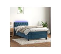 Boxspring met matras en LED fluweel donkerblauw 90x200 cm3134565