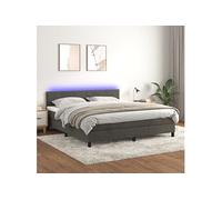 Boxspring met matras en LED fluweel donkergrijs 180x200 cm3134298
