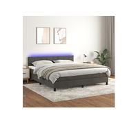 Boxspring met matras en LED fluweel donkergrijs 180x200 cm3134418