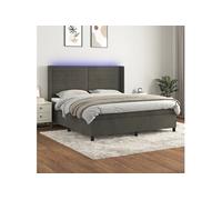 Boxspring met matras en LED fluweel donkergrijs 180x200 cm3139638