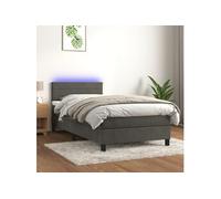 Boxspring met matras en LED fluweel donkergrijs 90x200 cm3134442