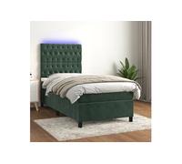 Boxspring met matras en LED fluweel donkergroen 100x200 cm3136290