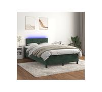 Boxspring met matras en LED fluweel donkergroen 120x200 cm3134396