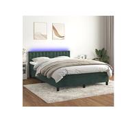 Vidaxl Sommier À Lattes De Lit Avec Matelas Led Vert Foncé 140x190 Cm Vert