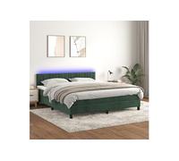 Boxspring met matras en LED fluweel donkergroen 180x200 cm3134540