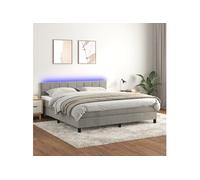 Boxspring met matras en LED fluweel lichtgrijs 180x200 cm3134417