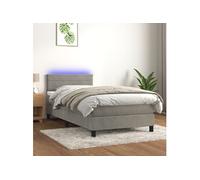 Boxspring met matras en LED fluweel lichtgrijs 90x200 cm3134441