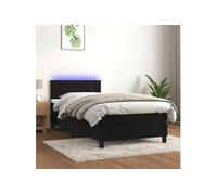 Boxspring met matras en LED fluweel zwart 90x200 cm3134443