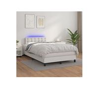 Boxspring met matras en LED kunstleer wit 120x200 cm3134214