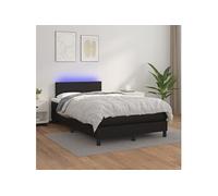 Boxspring met matras en LED kunstleer zwart 120x200 cm3134093