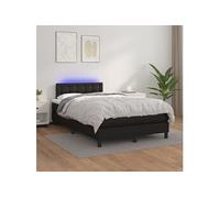 Boxspring met matras en LED kunstleer zwart 120x200 cm3134213
