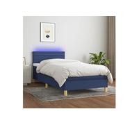 Boxspring met matras en LED stof blauw 100x200 cm3133779