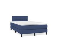 vidaXL Sommier à lattes de lit rembourré avec matelas et LED Tissu Crème 120x190 cm
