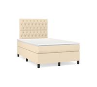 Vidaxl Sommier À Lattes De Lit Matelas Et Led Crème 120x190 Cm Tissu Multicolore