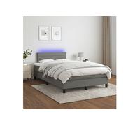 vidaXL Boxspring met matras en LED stof donkergrijs 120x200 cm3133222 Gris G