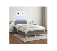 Boxspring met matras en LED stof donkergrijs 120x200 cm3133782