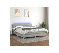 Sommier à Lattes de Lit avec Matelas et LED Rembourré Noir 90x190cm Tissu vidaXL
