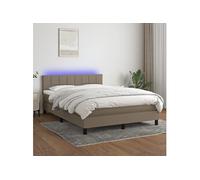 Boxspring met matras en LED stof taupe 140x200 cm3133161