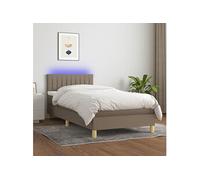 Boxspring met matras en LED stof taupe 90x190 cm3133841