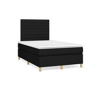 Vidaxl Sommier À Lattes De Lit Matelas Et Led Noir 120x190 Cm Tissu Multicolore