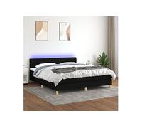 Boxspring met matras en LED stof zwart 160x200 cm3133967