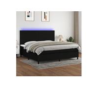 Boxspring met matras en LED stof zwart 200x200 cm3134743